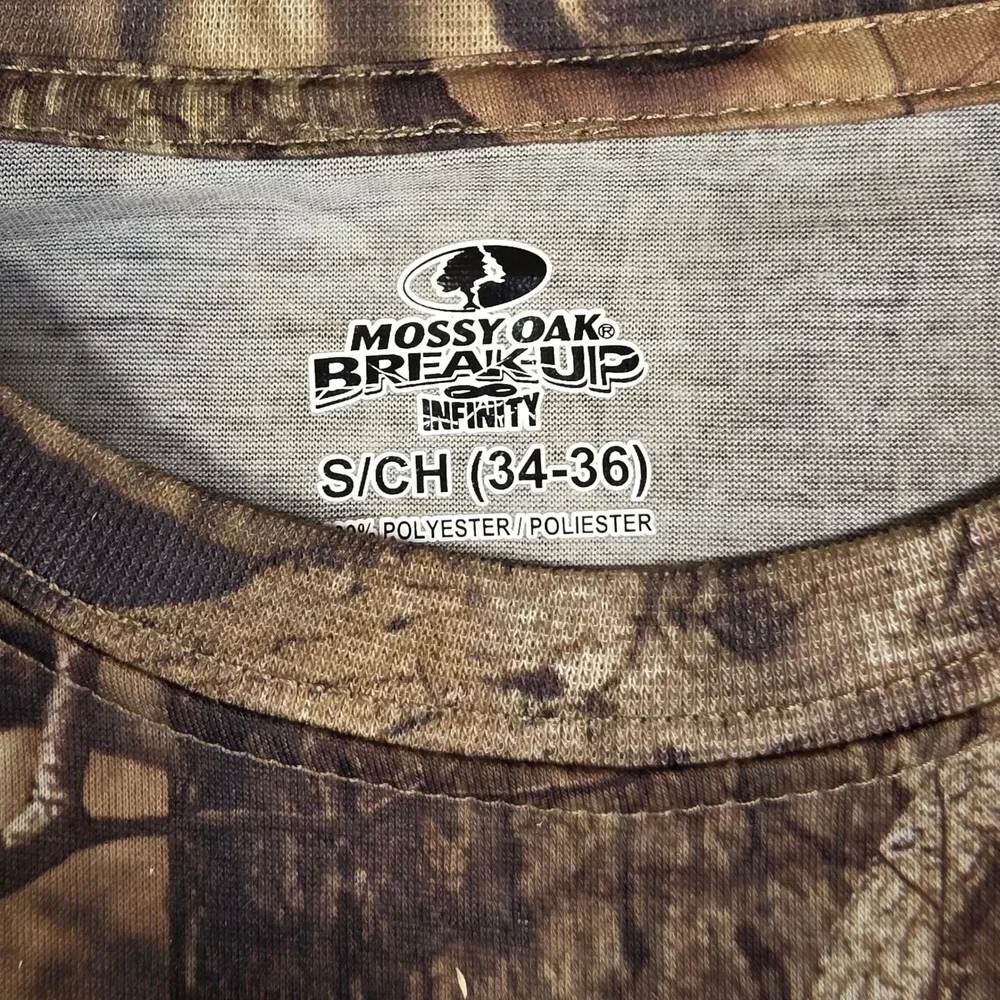 Mossy Oak T-Shirt Men Small Camo Break-Up Infinity Wicking Camouflage